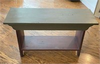 Painted Bench with Lower Shelf