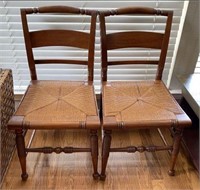 Turned Wood Chairs with Rush Seats