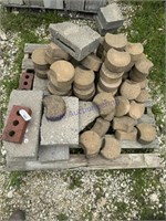 PALLET OF CEMENT BLOCKS, BRICKS, STONES,