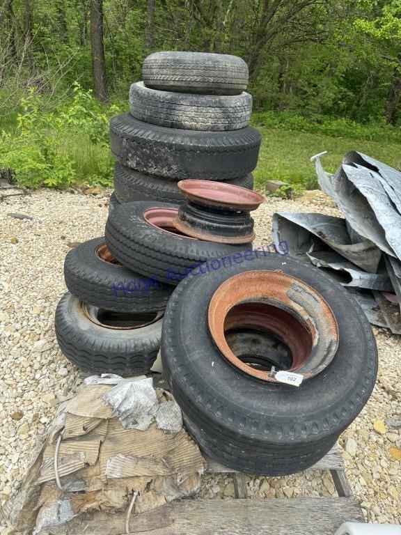 2 PALLETS ASSORTED USED TIRES, SOME W/ RIMS -