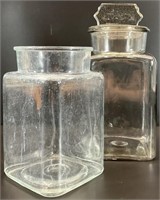 2 Antique Glass Apothecary Jars
