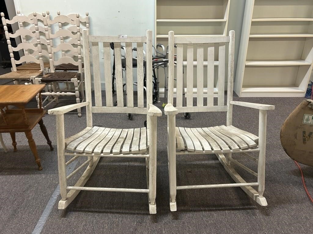Pair Of Solid Wood Porch Rockers