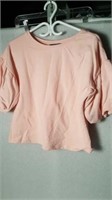 Ladies med pink trumpet sleeve sweatshirt