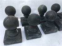 Wrought Iron Fence Ball Top Caps - Lot of 18