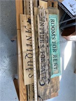 Collection of wooden primitive signs