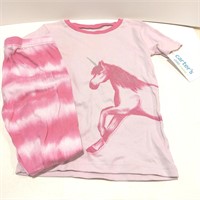 Pink Unicorn Pajama Set - Top & Pants - Size 7