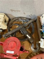 large metal pulley