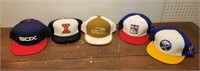 5 older new hats - rangers, Red Sox, hockey, etc