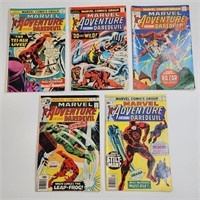 5) MARVEL ADVENTURE DAREDEVIL COMIC BOOKS