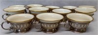 12 Gorham Sterling Silver & Lenox Soup Cups