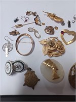 Lot of Various Brooches, Earrings, Pendants, More