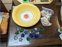 Serving Dish w/Seashells & Glass Charms
