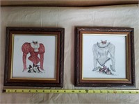 2 framed pics