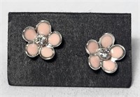 Coral Flower Post Earrings Sterling Silver Daisy G