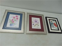 Pretty Group of Floral Paintings in Frames