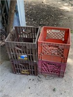 (4) Plastic Milk Crates