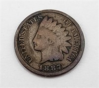 1887 Indian head cent currency coin