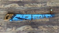 Antique Hand painted Saw w/  beautiful winter