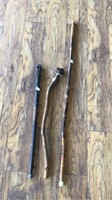3 Unique Old Walking Sticks