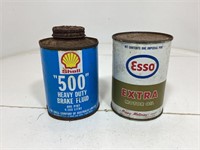 2 x Tins - Shell 500 Brake Fuid & Esso Pint