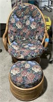 (X) Rattan Chair with Ottoman 37”