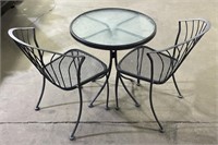 (RS) Metal Outdoor Table 26” D H 27 1/2”  and 2