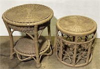 (RS) 2 Wicker Tables Diameter 23” and 18” Height