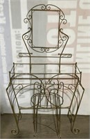 (RS) Vintage Wire Desk and Chair 32” x 13” x 55”