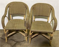 (RS) 2 Wicker and Bamboo Outdoor Chairs 33”