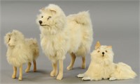 THREE RABBIT FUR DOGS CANDY CONTAINERS