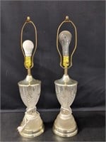 Set of 2 glass base lamps 26"h