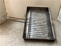 Antique tin fireplace Grill Box and Grates