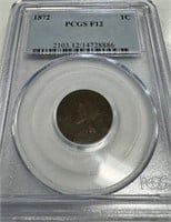 1872 Indian Head Cent - PCGS - F12