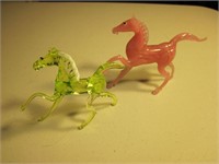 Pair of Hand Blown Glass Horses