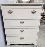 4 Drawer White Dresser, 31"L x 16"W x 36.5"H