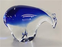 Glass Polar Bear Paperweight 3in X 4in