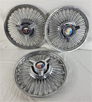 3 1964-1966 Ford Mustang 14" spinner wheel hubcaps