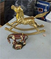 Horse Trinket Box & Brass Carousel horse