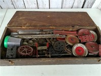 Old Erector Set in Wooden Box