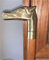 Vintage Cane, Brass Horse Head Handle