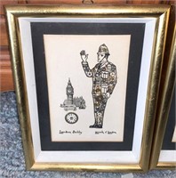 Orig Signed Len Kersch of London "London Bobby"