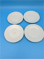 4 Vintage 7" White China Plates