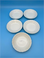 5 Antique White 7" Plates