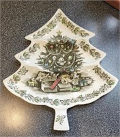 Johnson Bros Christmas tree divided platter
