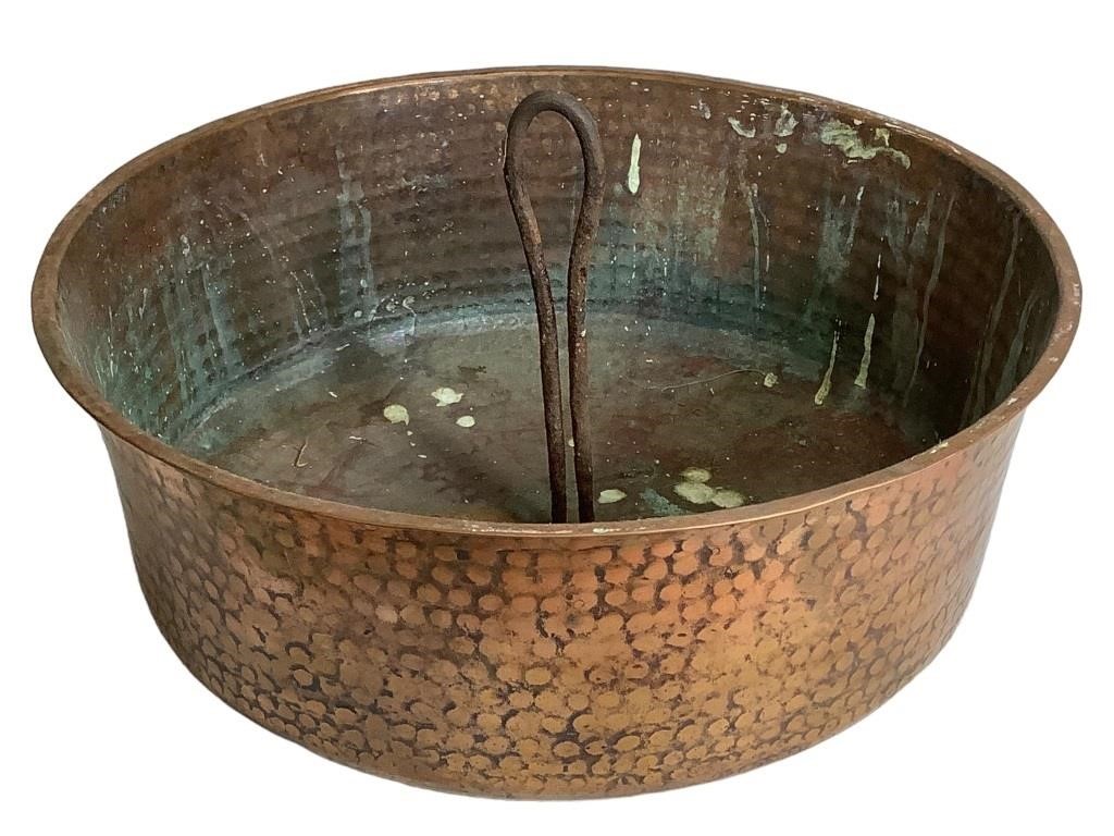 Hammered Copper & Iron Hanging Pot / Planter