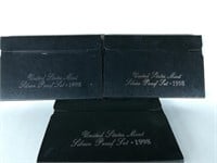 (3) 1998 Silver Proof Sets United States Mint