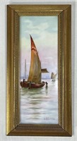 A.B. Burrows Porcelain Ship's Painting