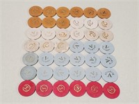 42 Roulette Casino Chips