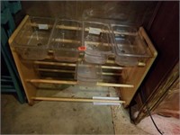 Rack with Plastic Containers