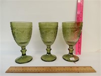 Green Glass Goblets 3
